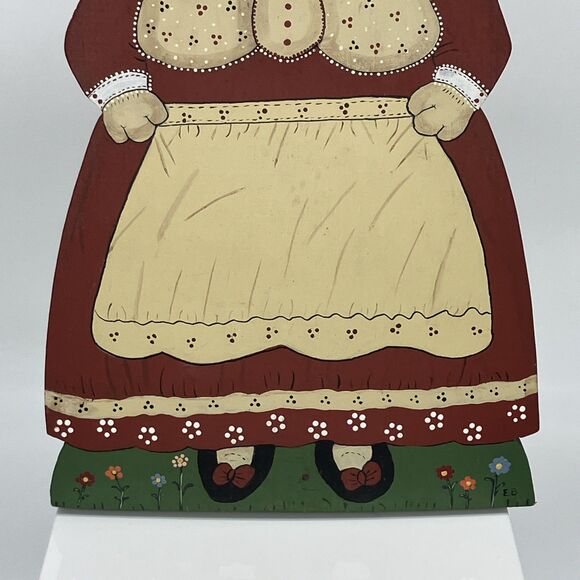 Vtg 80s Hand Painted Wooden Rabbit Bunny Figure Kitschy Folk Art Cottage Prim - Picture 4 of 11